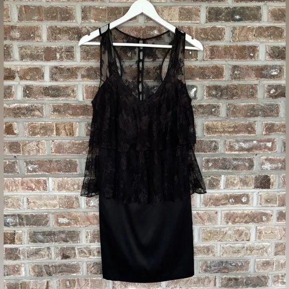 Marciano | Dresses | Marciano Black Silk And Lace Dress Small | Poshmark